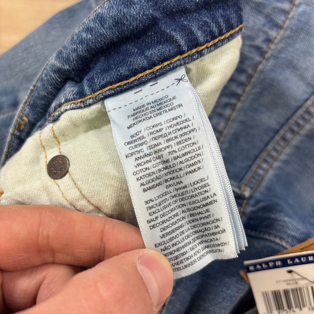 Polo Ralph Lauren Relaxed Straight Crop Jeans Womens 33 Distressed Cotton NEW - Picture 8 of 11